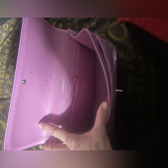 Chanel Pink Quilted Lambskin Medium Classic Double Flap Bag silver Hardware - Picture 2 of 10